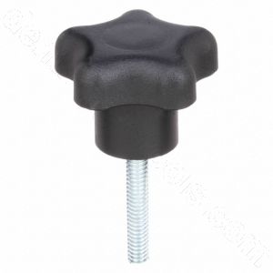 K-1 5 Lobe Knob 3/8-16 Thread Size, 1.00"L, Steel