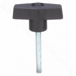 K-3 T Knob with Screw, 3/8-16 Thread Size, 1.00"L, Steel