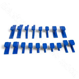 Q-81 Dead Center Variety Pack Blue Straight & Curved Crease Glue Tabs (18 Pieces)