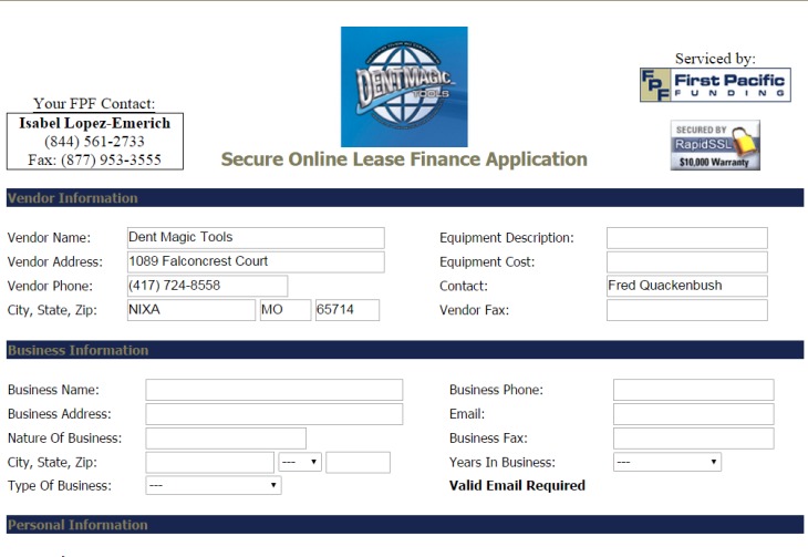 Financing Application